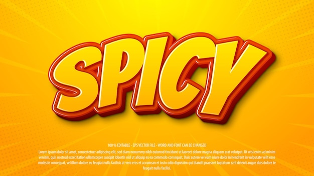 Spicy food 3d style editable text effect