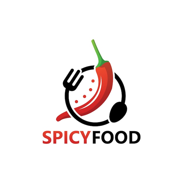 Spicy food logo template design vector