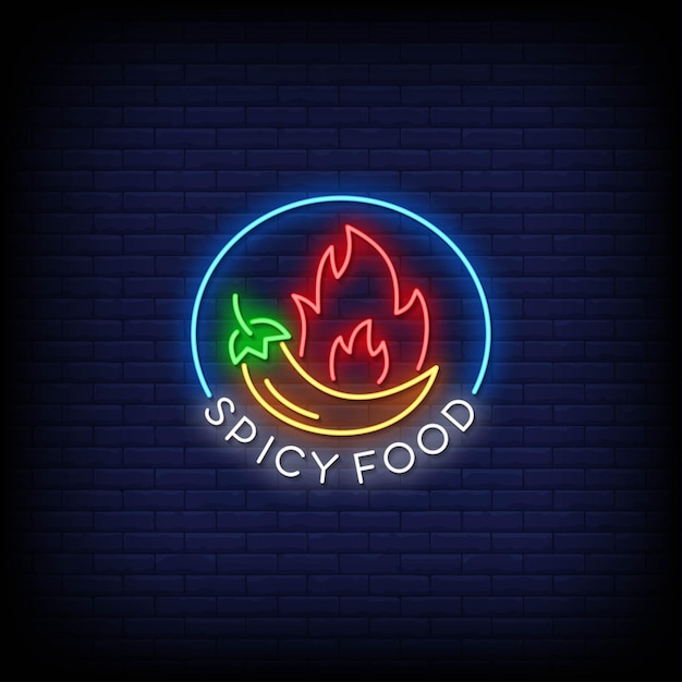 Spicy Food Neon Signs Style Text  