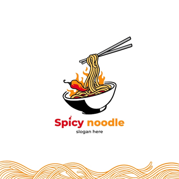 Vector spicy korean beef noodles asian noodles