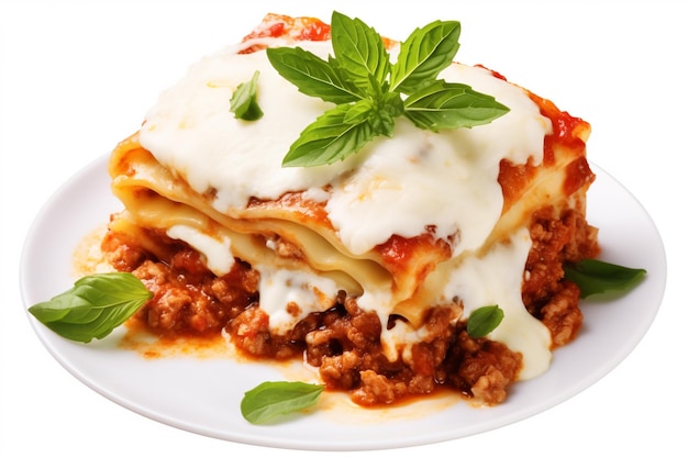 Vettore lasagne piccanti di manzo macinato o macinato con fogli di noodles tradizionali italiani alternati