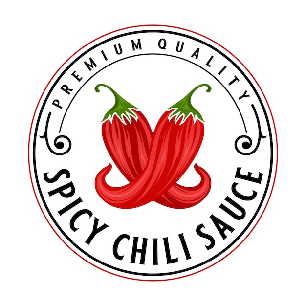 매운 음식 레스토랑 소스 천연 제품 라에 대한 매운 붉은 고추 로고 디자인 핫 칠리 개념