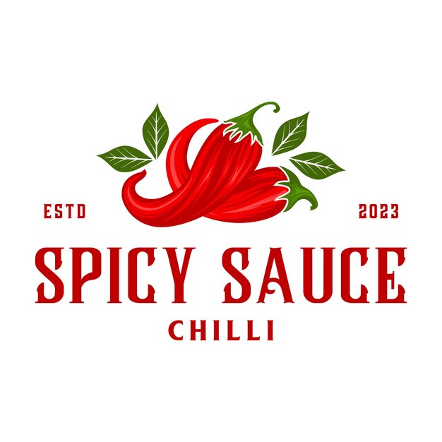 spicy red chili logo design hot chili concept for spicy food restaurant sauce natural product la