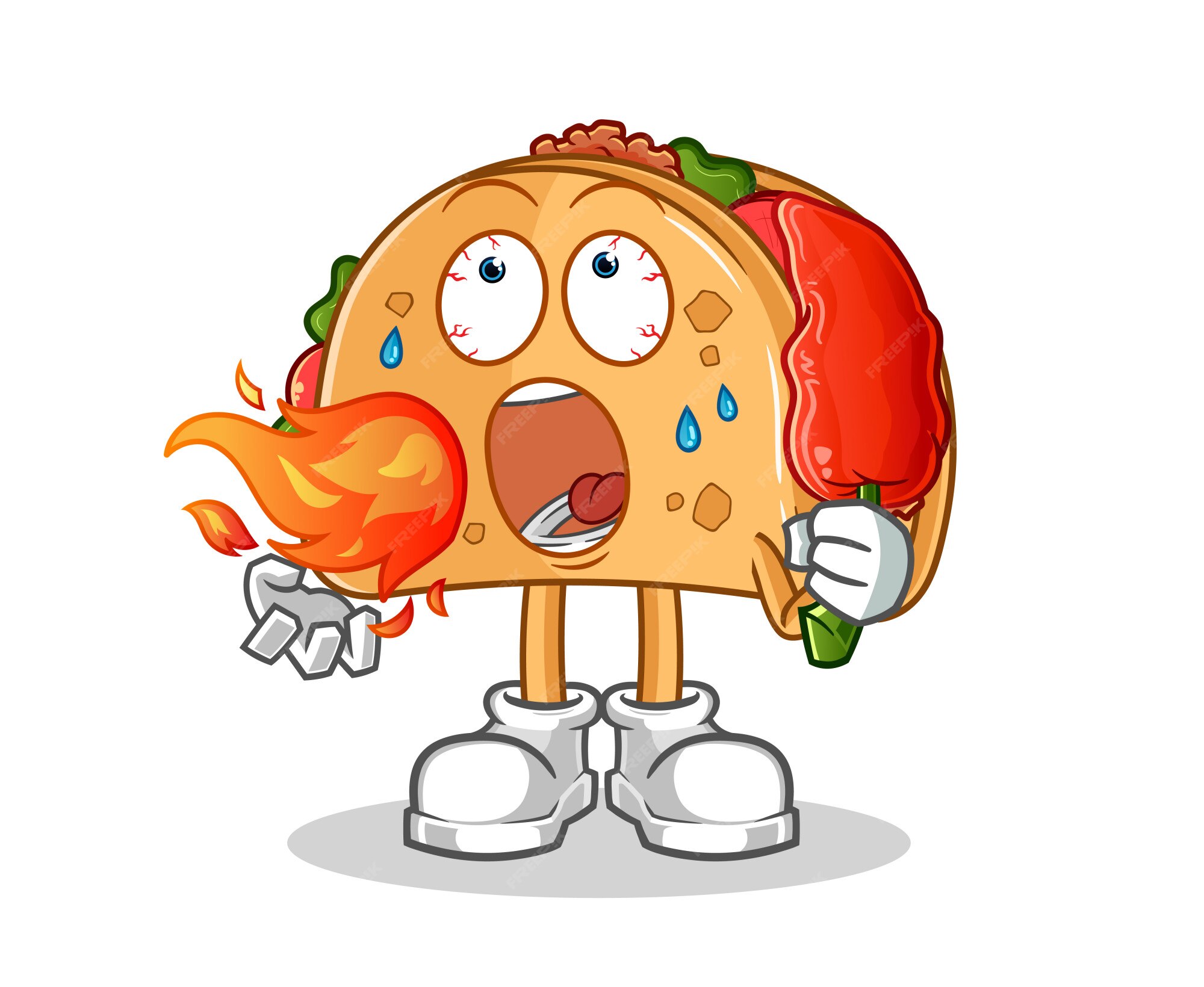 Premium Vector | Spicy taco cartoon character