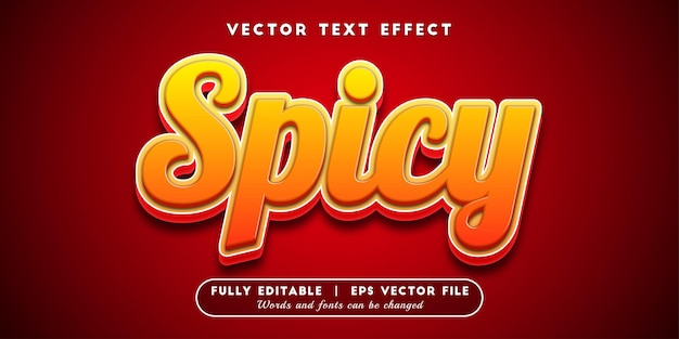 Vector spicy text effect, editable text style