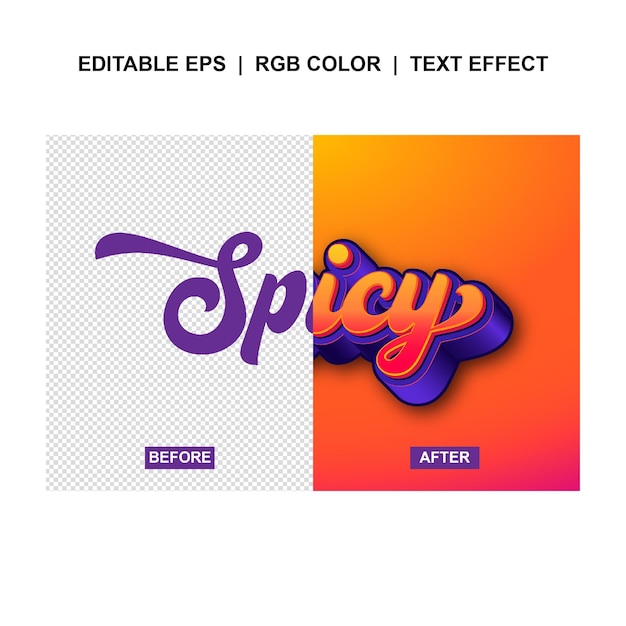 Spicy Text Effect Illustrator
