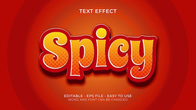 Vector spicy text effect in red color