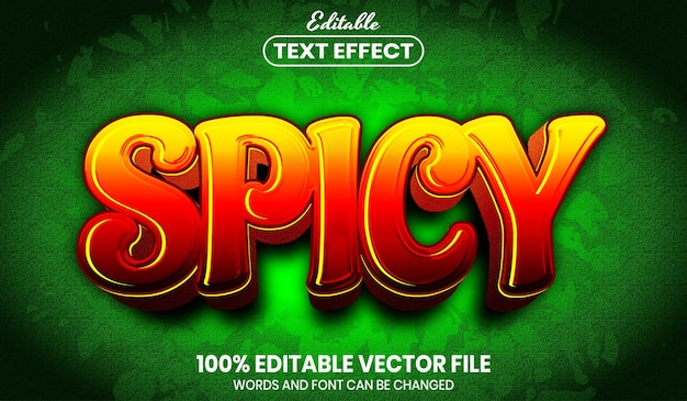 Spicy text, font style editable text effect