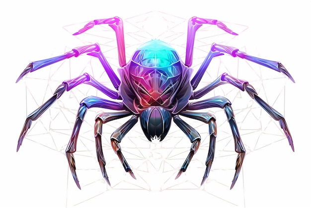 Spider Arachnid symbool Mandala icoon kleurrijk Chromatisch logo 3d illustratie