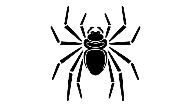 Логотип черной иконки паука Векторная иллюстрация на белом фоне