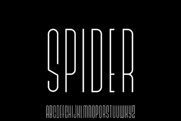 spider, dun modern lettertype