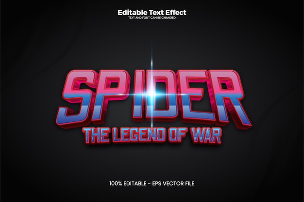 Spider editable text effect in modern trend style premium vector