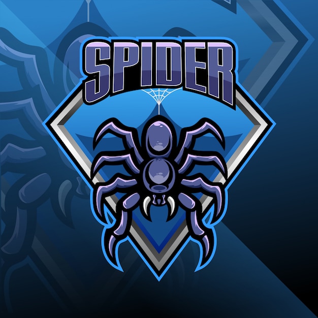 Vector spider esport mascot logo design