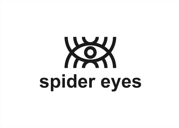 Illustrazione vettoriale di design del logo dell'occhio di ragno