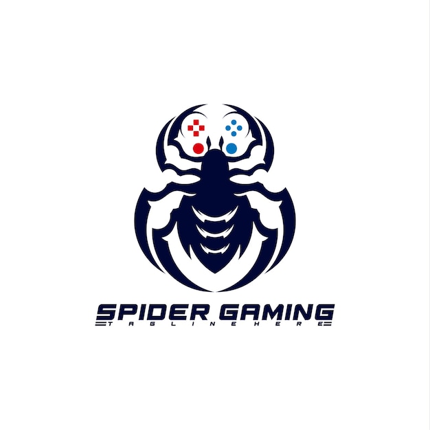 Spider gaming logo vector illustration design semplice e moderno