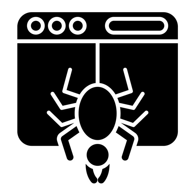 Spider Glyph Solid Zwarte illustratie