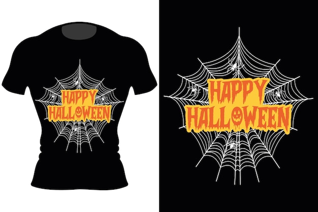 Disegno della maglietta di halloween felice del ragno