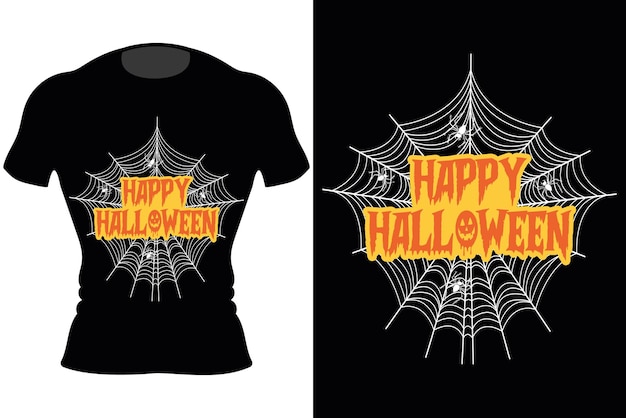 スパイダーハッピーハロウィンtシャツデザイン