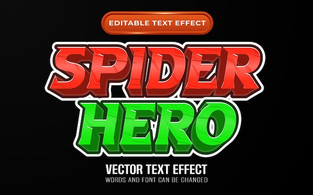 Spider hero editable text effect