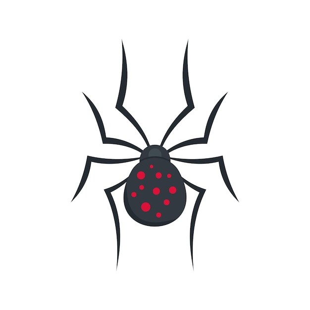 거미 아이콘 흰색에 고립 된 웹 거미 벡터 아이콘의 평면 그림