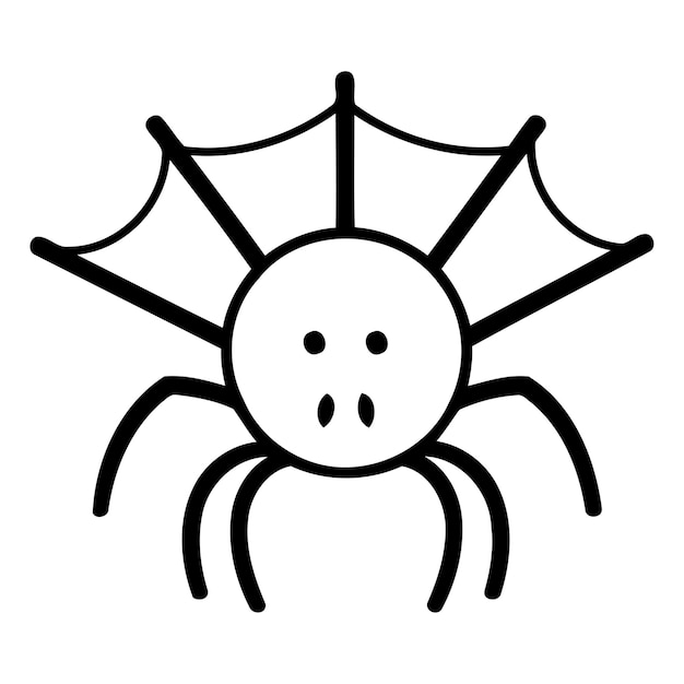 Spider icon in flat style halloween vector illustration on white isolated background