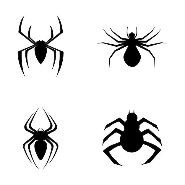 蜘蛛のアイコンのロゴのベクトルのデザイン テンプレート