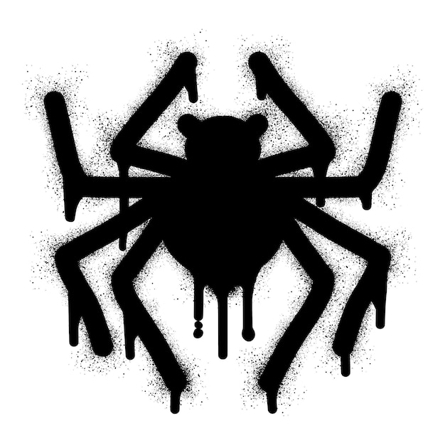 Vector spider icoon graffiti met zwarte spray pijn