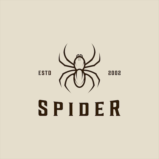 Spider insect logo vector line art simple minimalist vintage\
illustration template icon graphic design arthropod animal sign or\
symbol for nature and wildlife concept