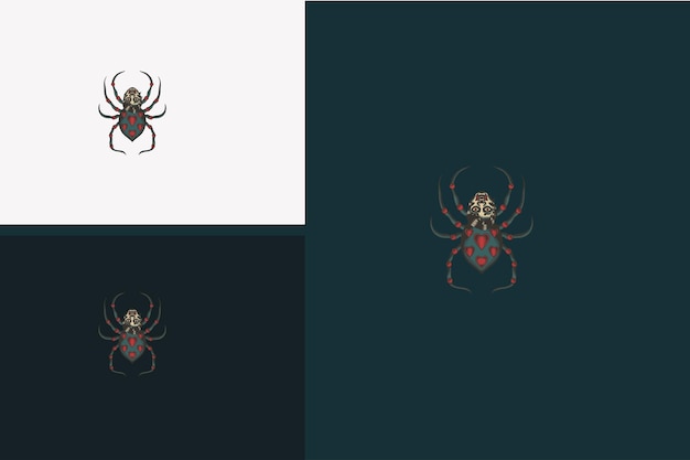 Spider logo concept design vintage vector