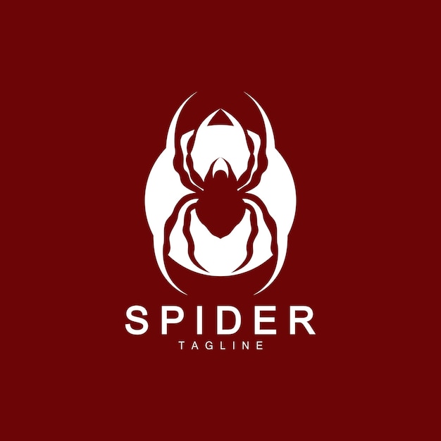 ベクトル クモのロゴ昆虫動物ベクトル ミニマリスト デザイン シンボル イラスト シルエット