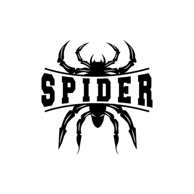 ベクトル クモのロゴ昆虫動物ベクトル プレミアム ビンテージ デザイン アイコン テンプレート シンボル