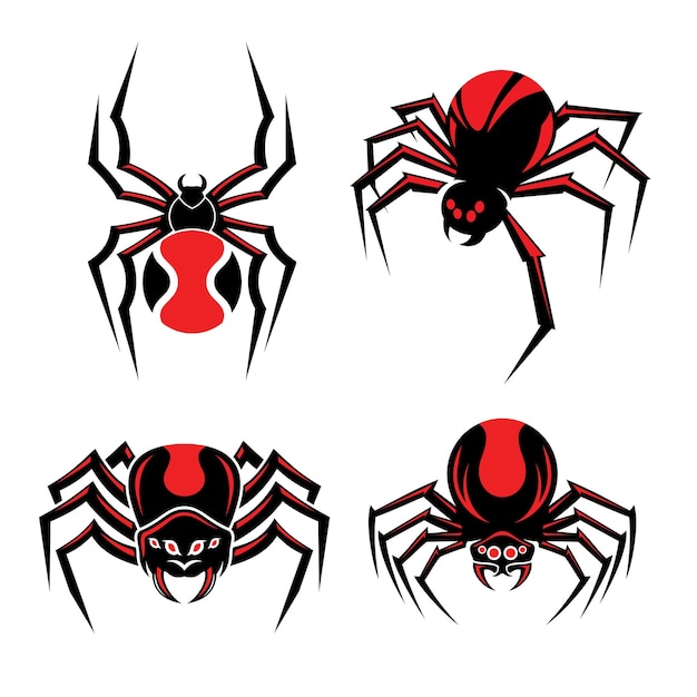 Vector spider logo set bundel collectie redback spider logo ontwerp vectorillustratie