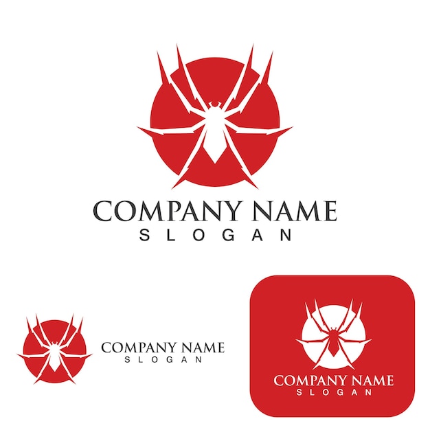 Spider logo and symbol vector template elements