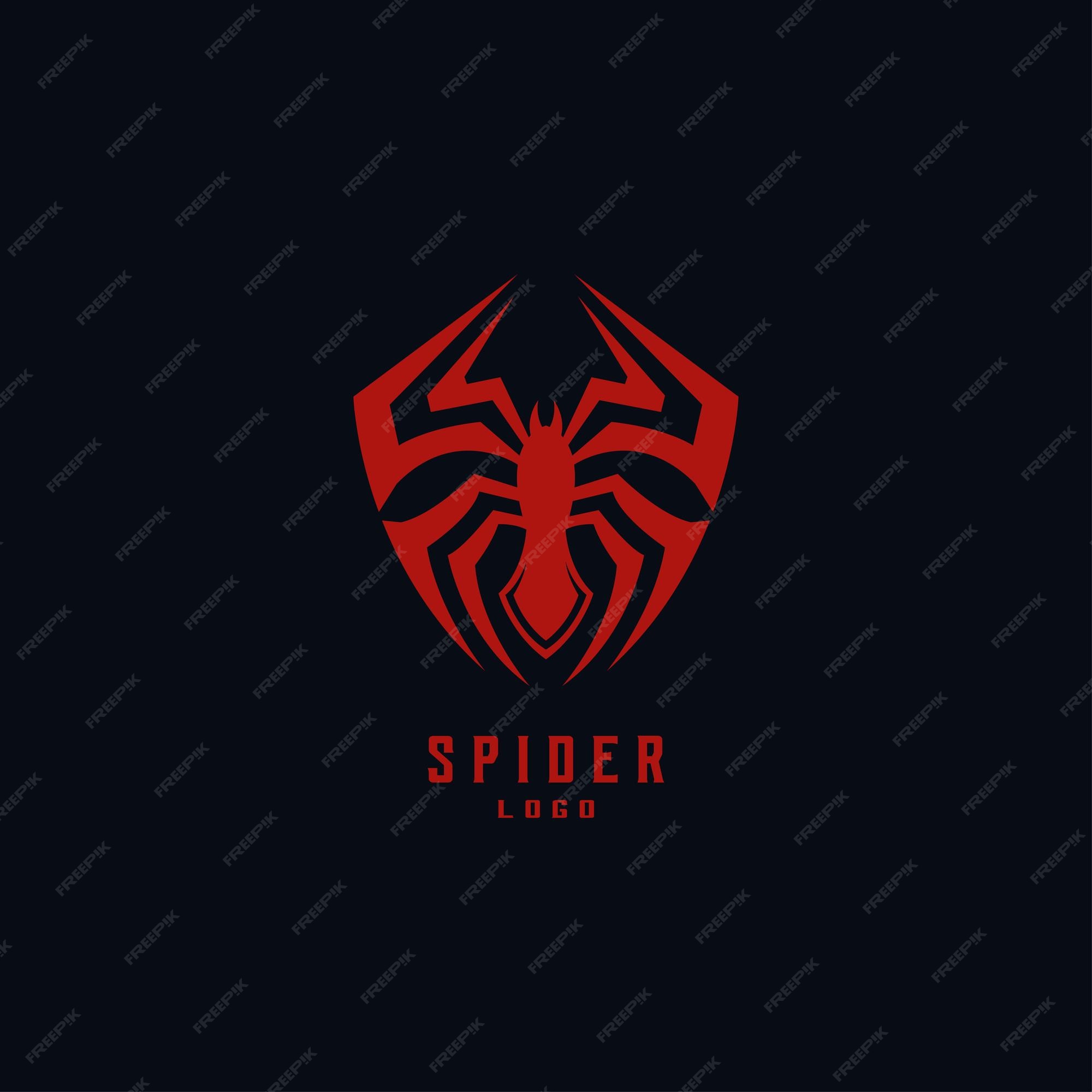 Premium Vector | Spider man icon logo design with shield vector inspiration