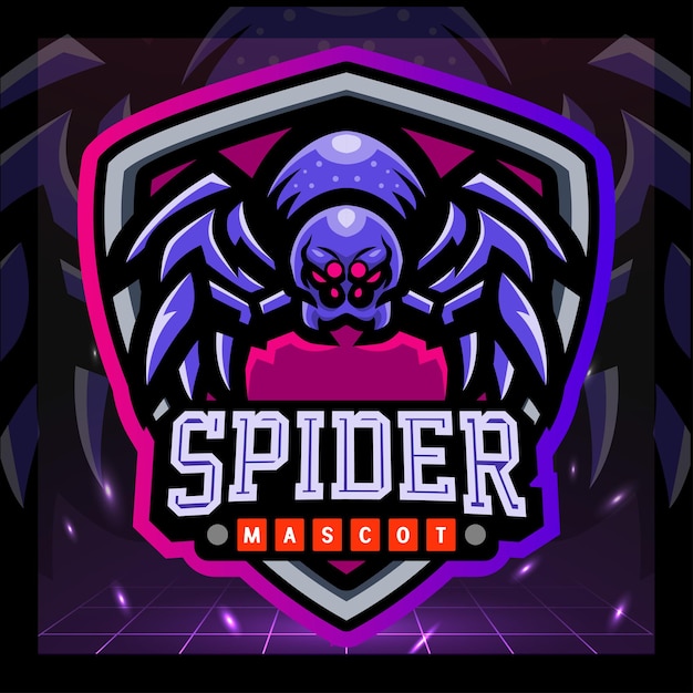 Spider mascot esport logo design