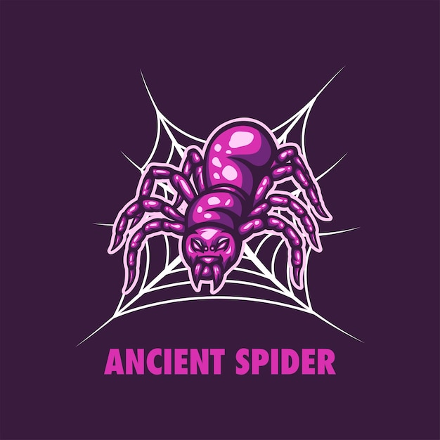 Vettore logo della mascotte del ragno