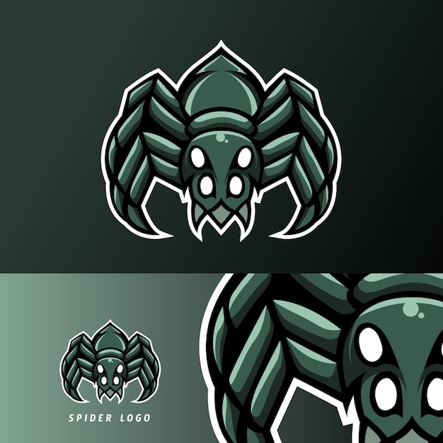 Spider mascotte sport esport logog sjabloon