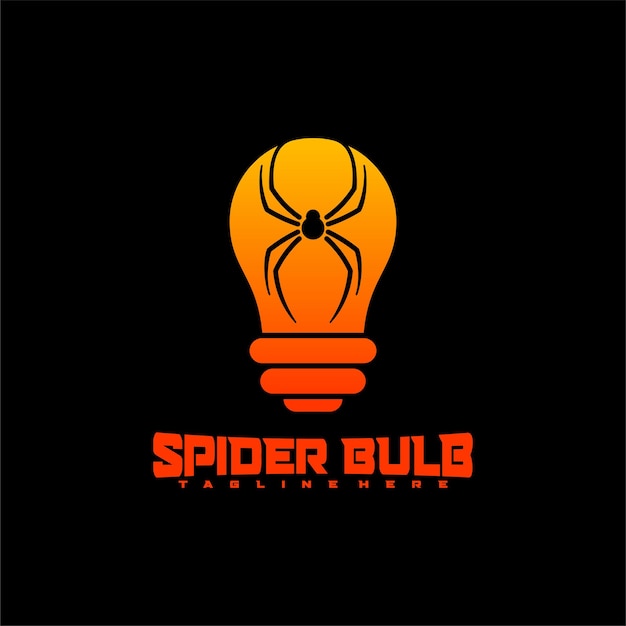 Spider met gloeilamp logo icoon vector illustratie ontwerp eenvoudig