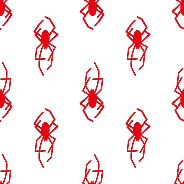 Spider naadloos patroon op een witte achtergrond Insect patroon print op textielpapier verpakking