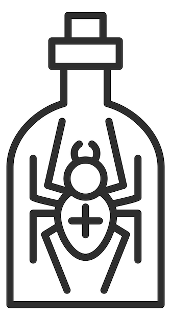 Spider poison in bottle line icon alternative medicine