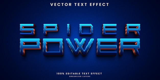 Vettore effetto di testo 3d spider power