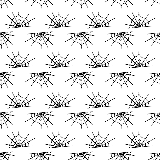 Vettore rete di ragno modello vettoriale bianco e nero per halloween su sfondo bianco illustrazione vettoriale