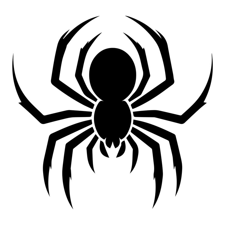 Vector spider silhouette vector art illustration