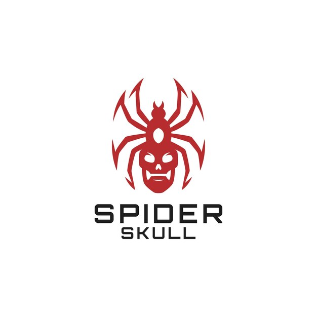 거미 해골 아이콘 로고 디자인