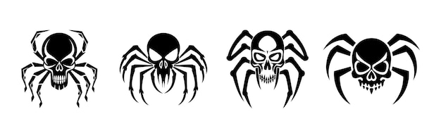 spider skull silhouette illustration