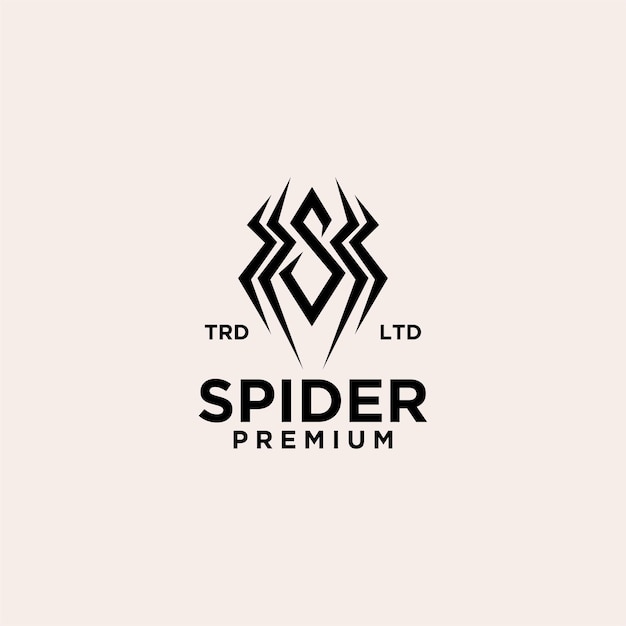 Spider vintage logo icon illustration Premium Vector