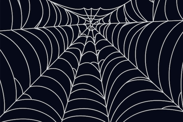 Spider web background for halloween spooky halloween gothic wallpaper outline vector illustration