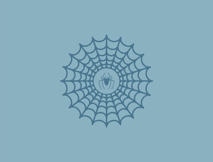 Vector spider web on a blue background