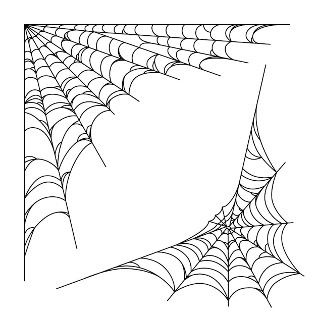 Spider web corners for halloween designs spiderweb corners isolated in white background