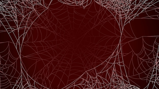 Vettore spider web su sfondo scuro halloween design elements spettrale spaventoso horror decor vettoriale